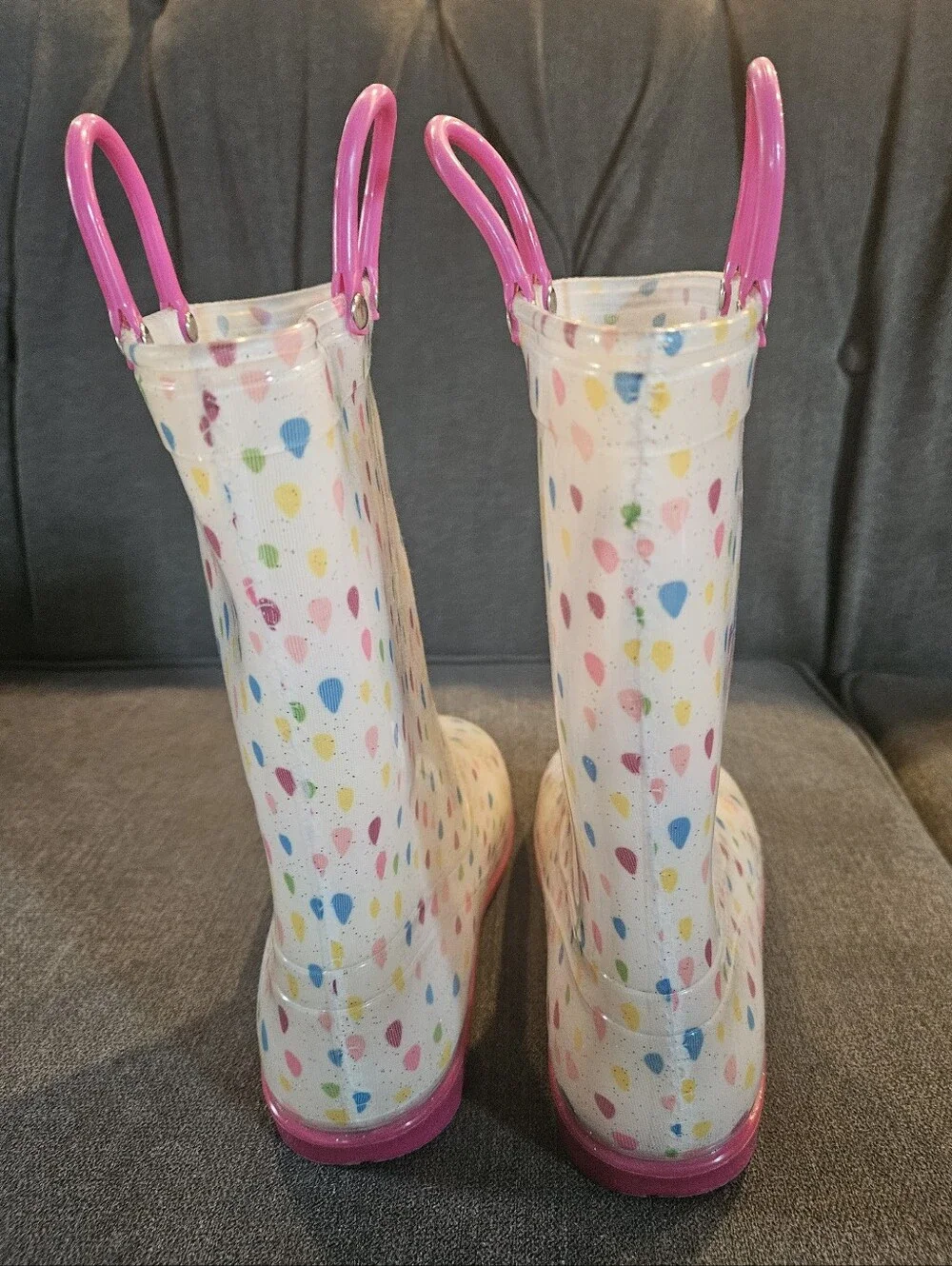 Kids Pink Polka Dot Rain Boots - Dream Big